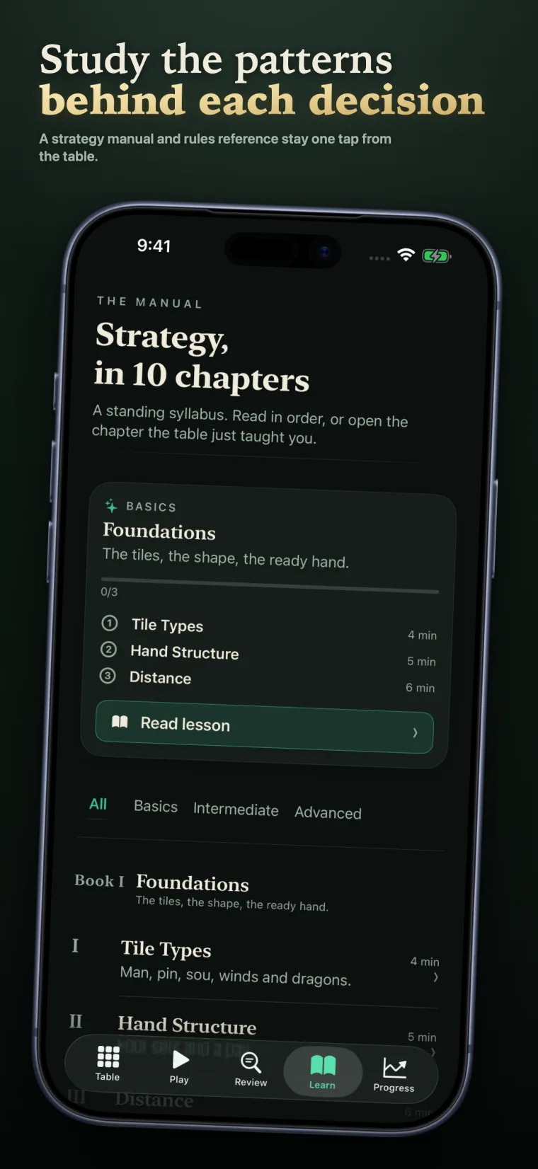 Mahjong Mind structured lesson library